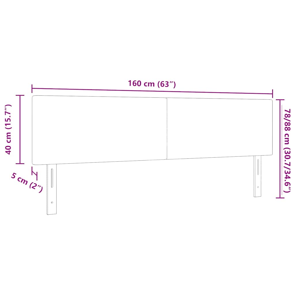 vidaXL LED Kopfteil mit LED-Lichtleisten Creme 160 cm Polyester