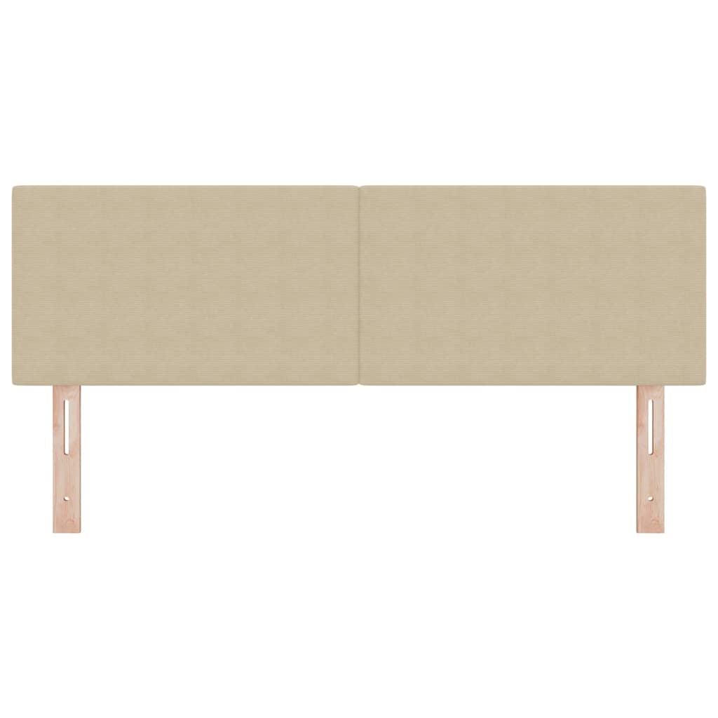 LED Kopfteil mit LED-Lichtleisten Grau-Grün 160 cm Cordstoff