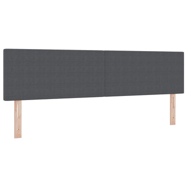 vidaXL LED Kopfteil mit LED-Lichtleisten Dunkelgrau 180 cm Polyester