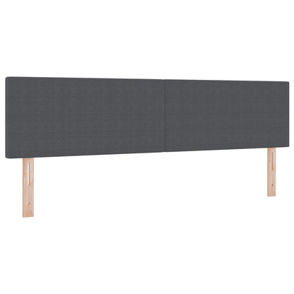 vidaXL LED Kopfteil mit LED-Lichtleisten Dunkelgrau 180 cm Polyester