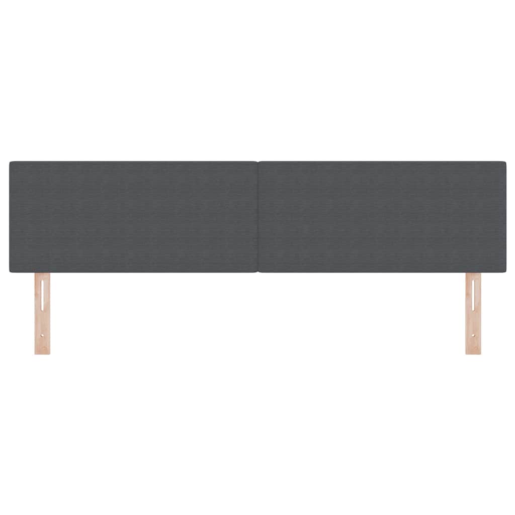 vidaXL LED Kopfteil mit LED-Lichtleisten Dunkelgrau 180 cm Polyester