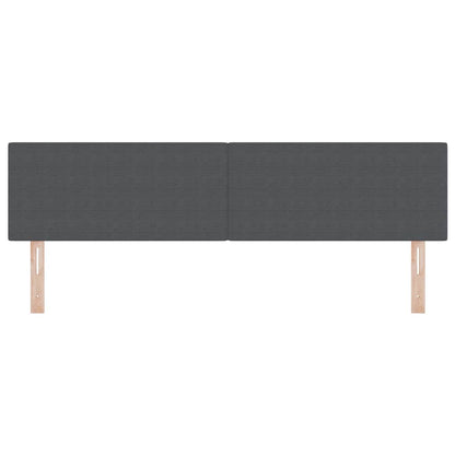 vidaXL LED Kopfteil mit LED-Lichtleisten Dunkelgrau 180 cm Polyester