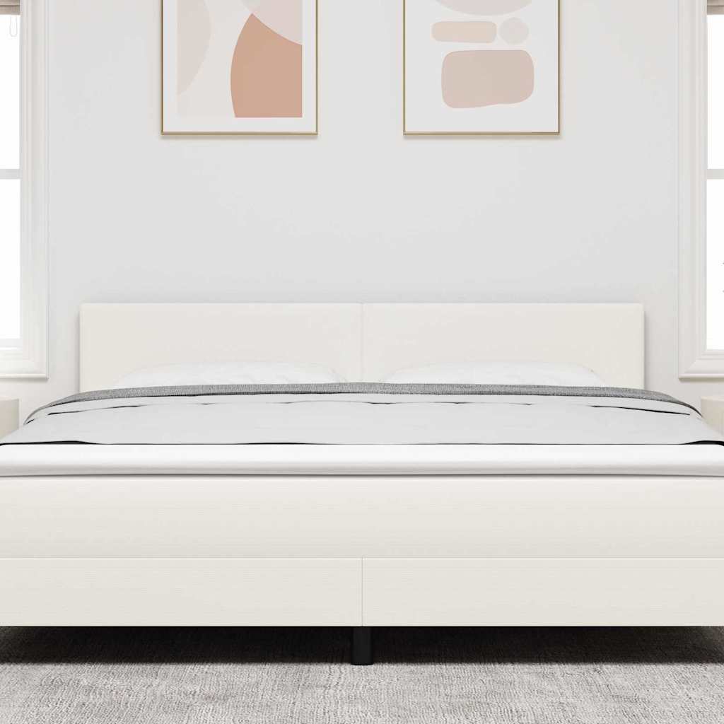 vidaXL LED Kopfteil mit LED-Lichtleisten Creme 180 cm Polyester