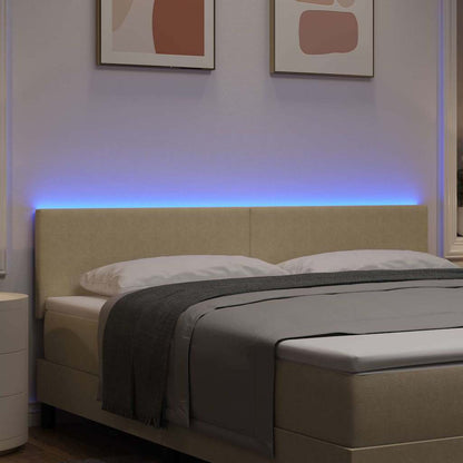 vidaXL LED Kopfteil mit LED-Lichtleisten Grau-Grün 180 cm Polyester