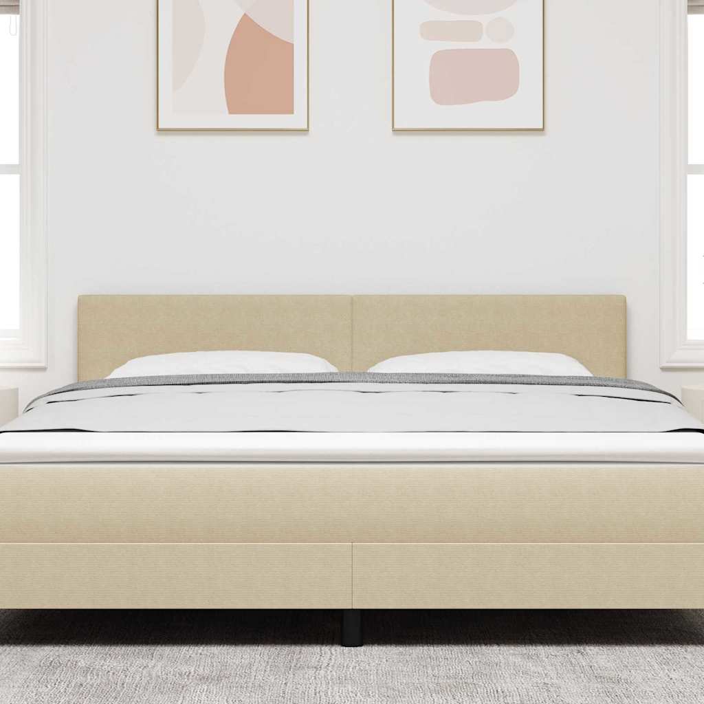 vidaXL LED Kopfteil mit LED-Lichtleisten Grau-Grün 180 cm Polyester