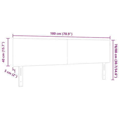 vidaXL LED Kopfteil mit LED-Lichtleisten Grau-Grün 180 cm Polyester
