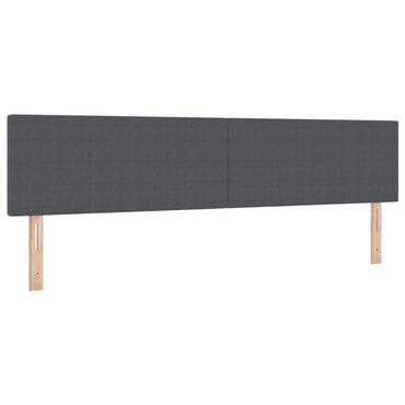 vidaXL LED Kopfteil mit LED-Lichtleisten Dunkelgrau 200 cm Polyester