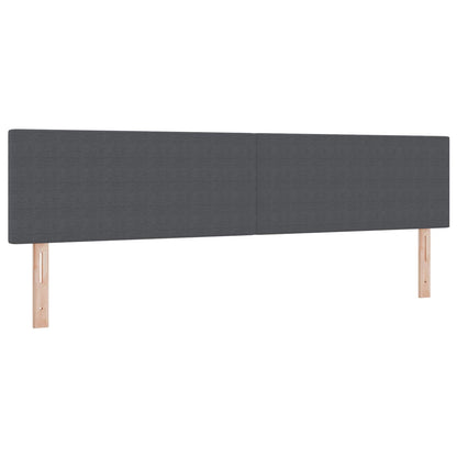 vidaXL LED Kopfteil mit LED-Lichtleisten Dunkelgrau 200 cm Polyester