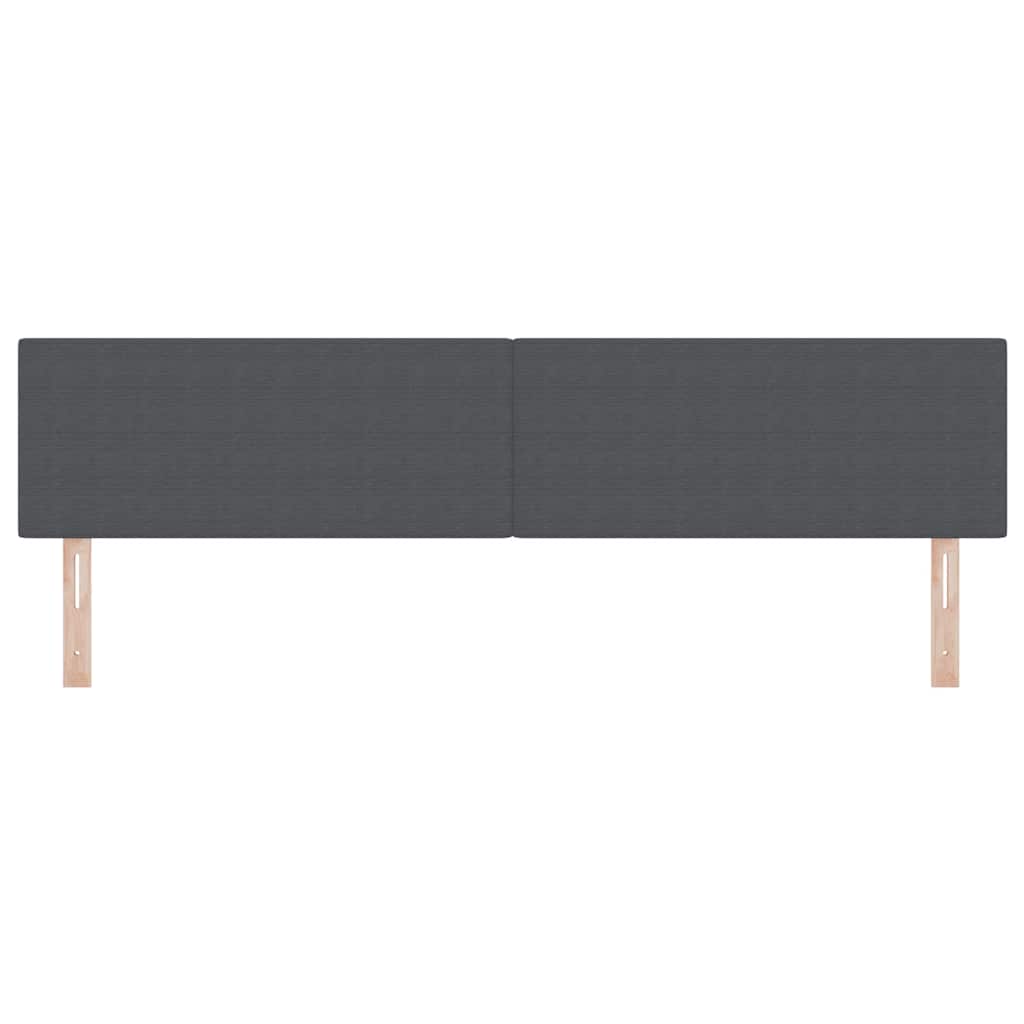 vidaXL LED Kopfteil mit LED-Lichtleisten Dunkelgrau 200 cm Polyester
