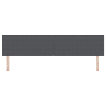 vidaXL LED Kopfteil mit LED-Lichtleisten Dunkelgrau 200 cm Polyester