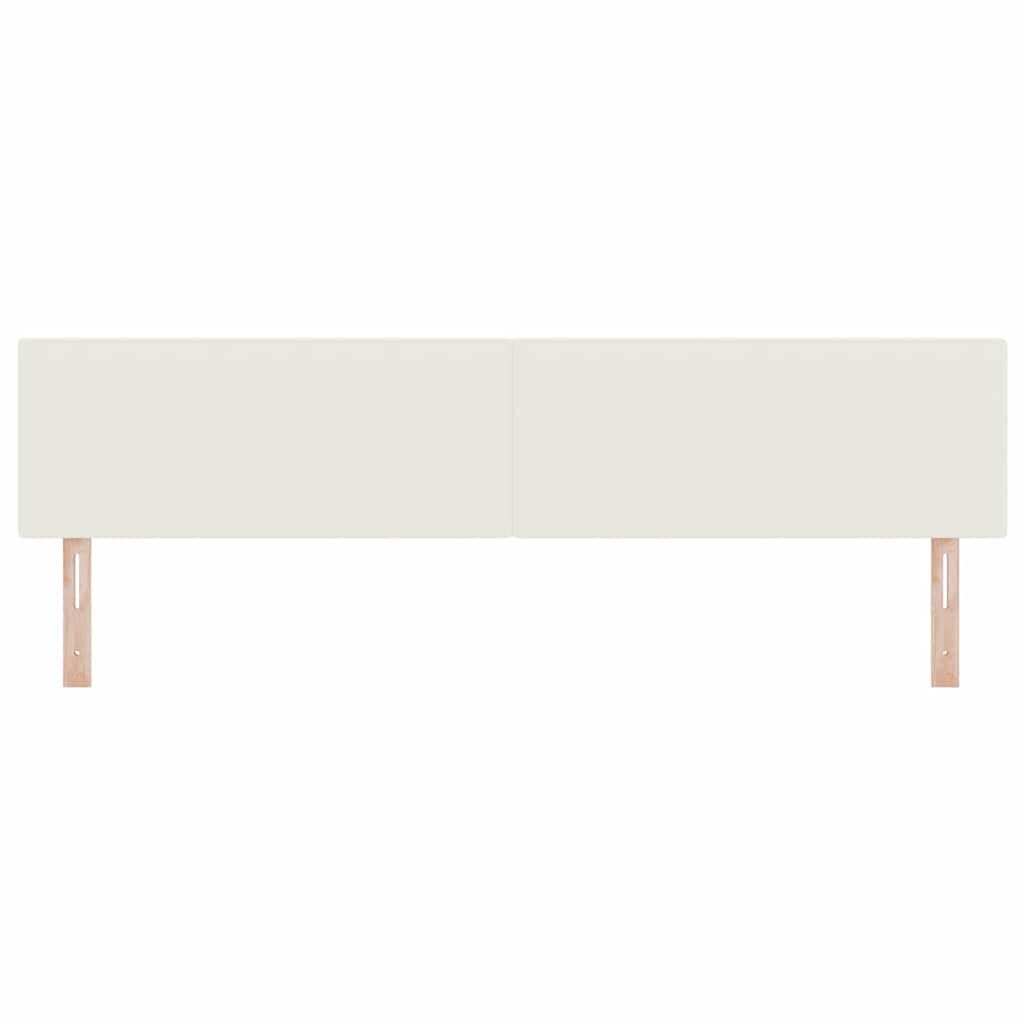 vidaXL LED Kopfteil mit LED-Lichtleisten Creme 200 cm Polyester
