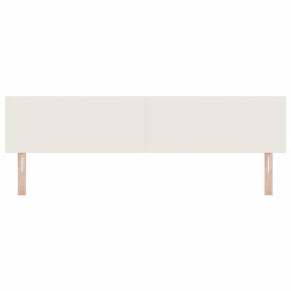 vidaXL LED Kopfteil mit LED-Lichtleisten Creme 200 cm Polyester
