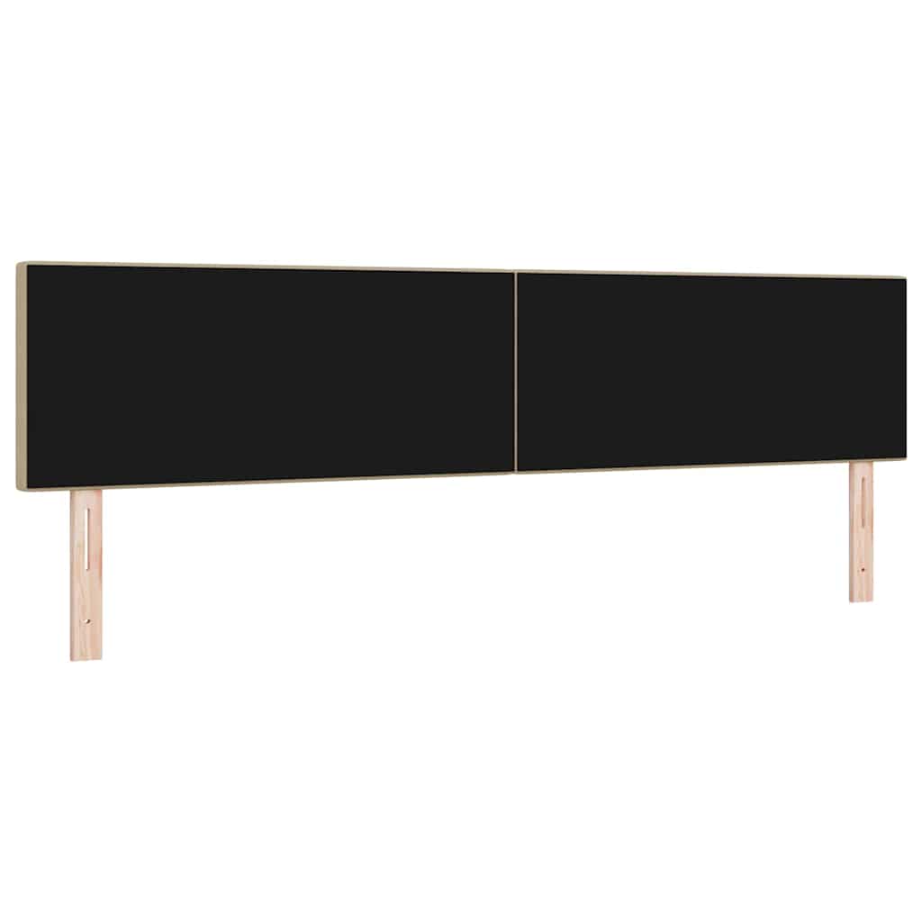 vidaXL LED Kopfteil mit LED-Lichtleisten Grau-Grün 200 cm Polyester