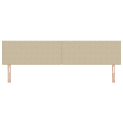 vidaXL LED Kopfteil mit LED-Lichtleisten Grau-Grün 200 cm Polyester