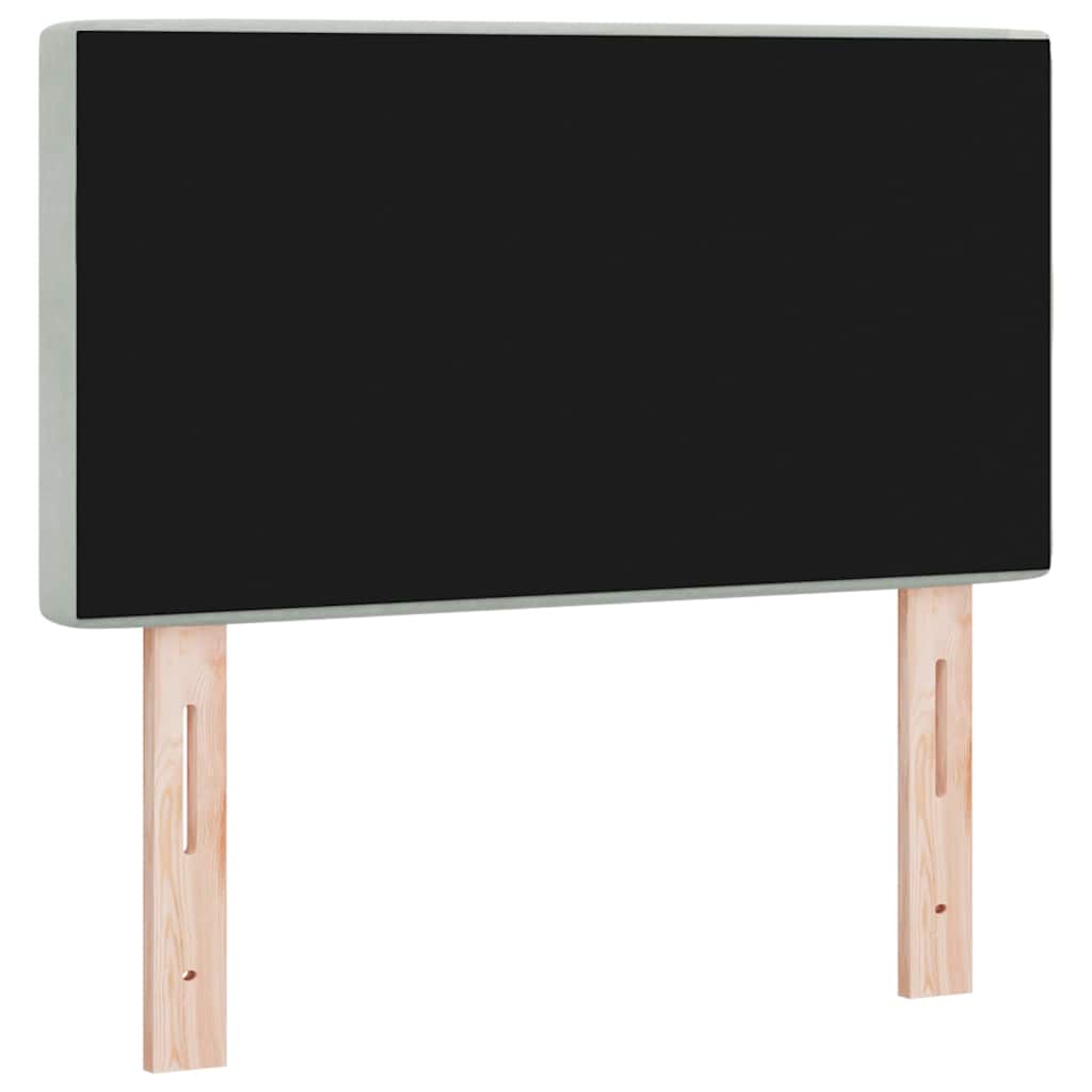 vidaXL LED Kopfteil mit LED-Lichtleisten Hellgrau 80 cm Polyester