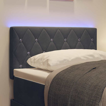 vidaXL LED Kopfteil mit LED-Lichtleisten Dunkelgrau 80 cm Polyester