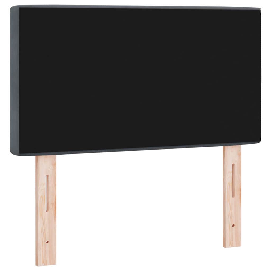 vidaXL LED Kopfteil mit LED-Lichtleisten Dunkelgrau 80 cm Polyester