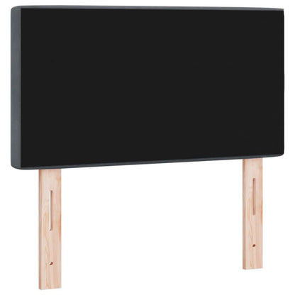 vidaXL LED Kopfteil mit LED-Lichtleisten Dunkelgrau 80 cm Polyester
