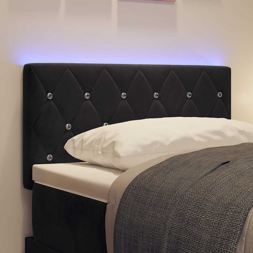 vidaXL LED Kopfteil mit LED-Lichtleisten Schwarz 80 cm Polyester