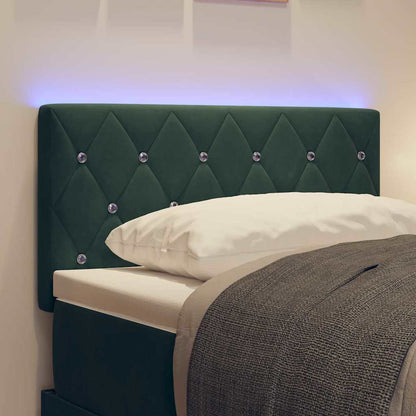 vidaXL LED Kopfteil mit LED-Lichtleisten Dunkelgrün 80 cm Polyester