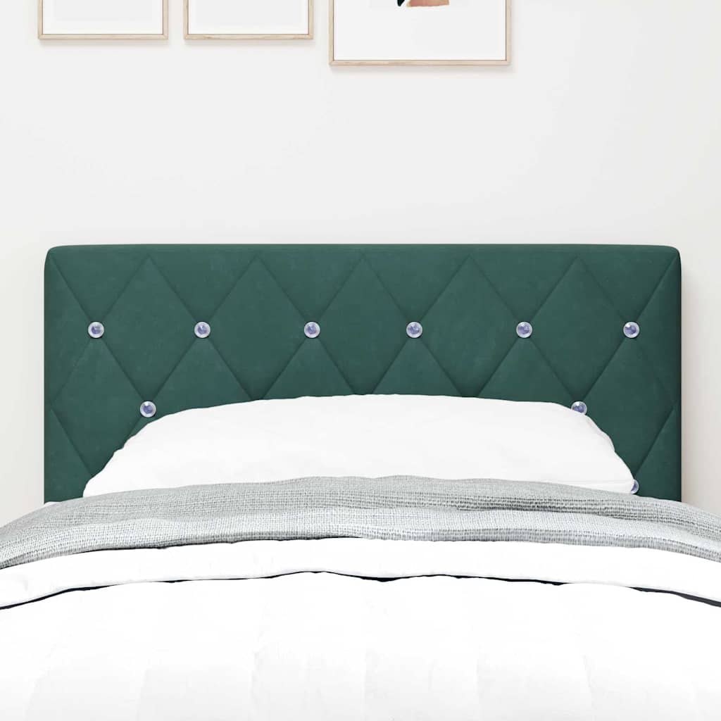 vidaXL LED Kopfteil mit LED-Lichtleisten Dunkelgrün 80 cm Polyester