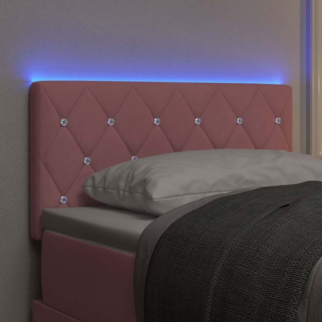 vidaXL LED Kopfteil mit LED-Lichtleisten Rosa 80 cm Polyester