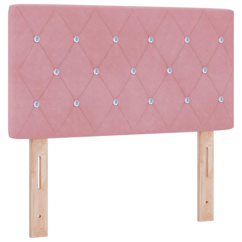 vidaXL LED Kopfteil mit LED-Lichtleisten Rosa 80 cm Polyester