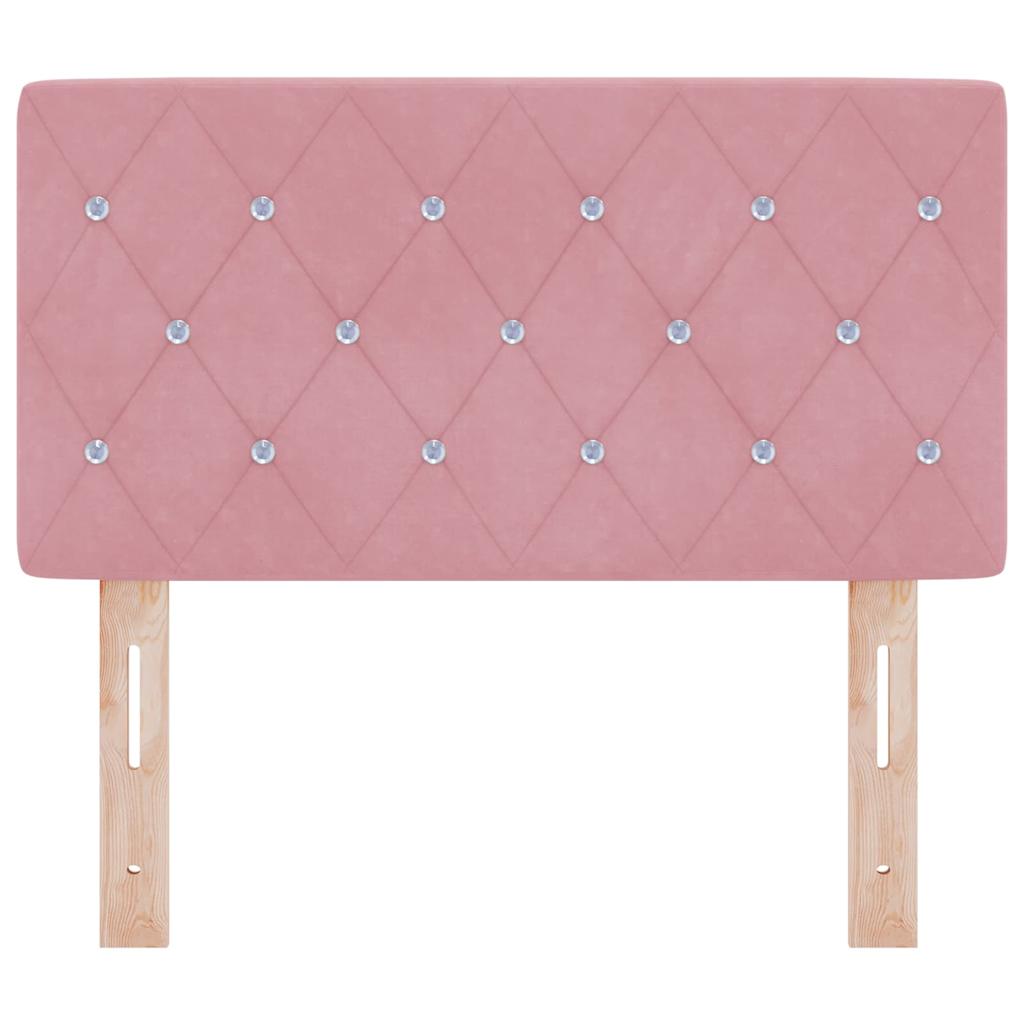 vidaXL LED Kopfteil mit LED-Lichtleisten Rosa 80 cm Polyester