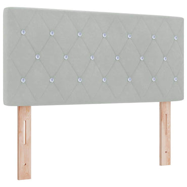 vidaXL LED Kopfteil mit LED-Lichtleisten Hellgrau 90 cm Polyester