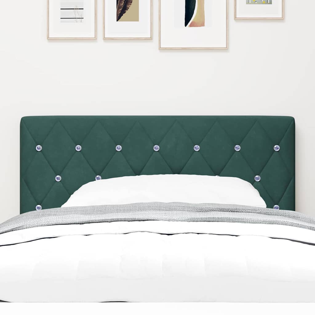 vidaXL LED Kopfteil mit LED-Lichtleisten Dunkelgrün 90 cm Polyester