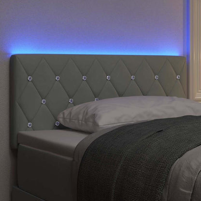 vidaXL LED Kopfteil mit LED-Lichtleisten Hellgrau 100 cm Polyester