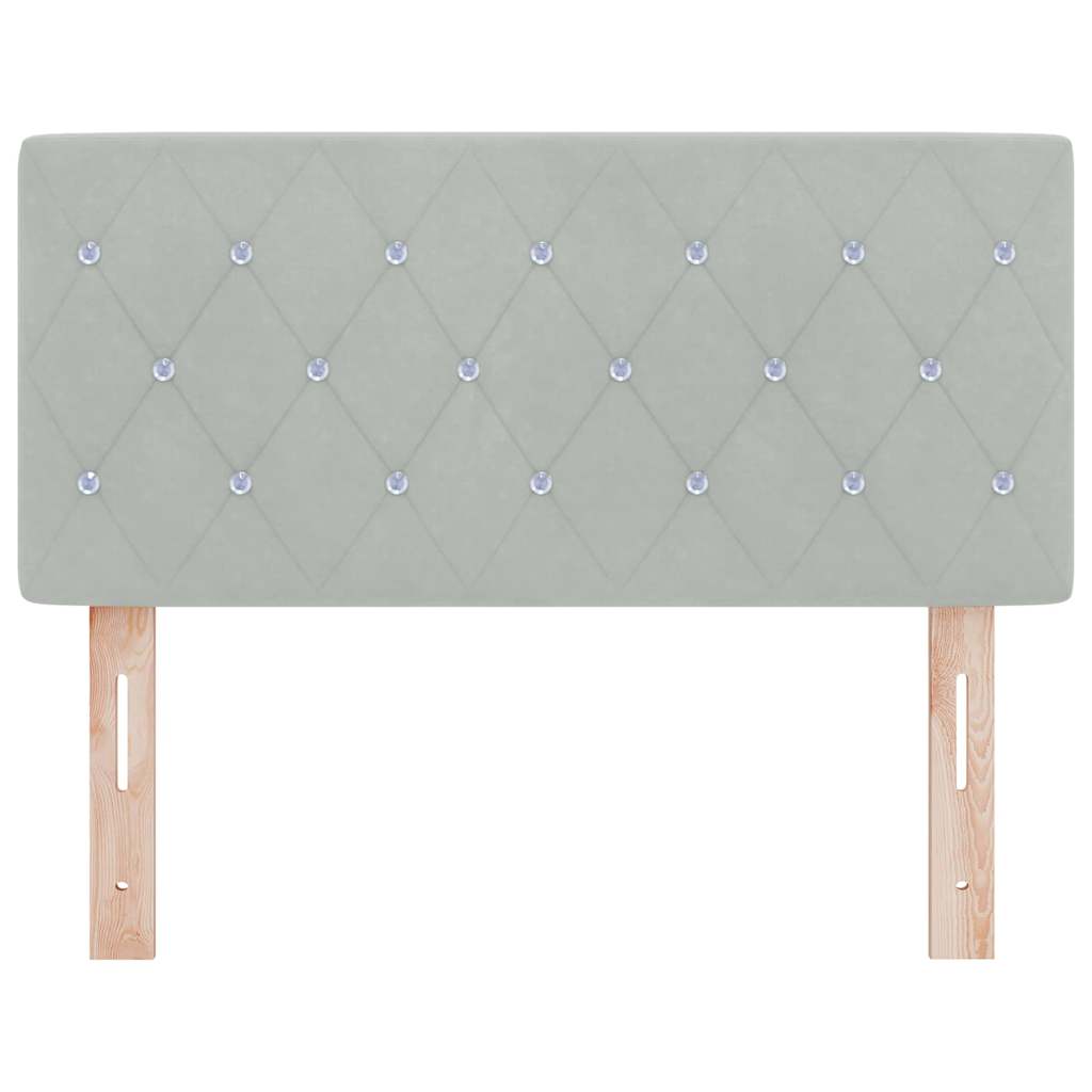 vidaXL LED Kopfteil mit LED-Lichtleisten Hellgrau 100 cm Polyester
