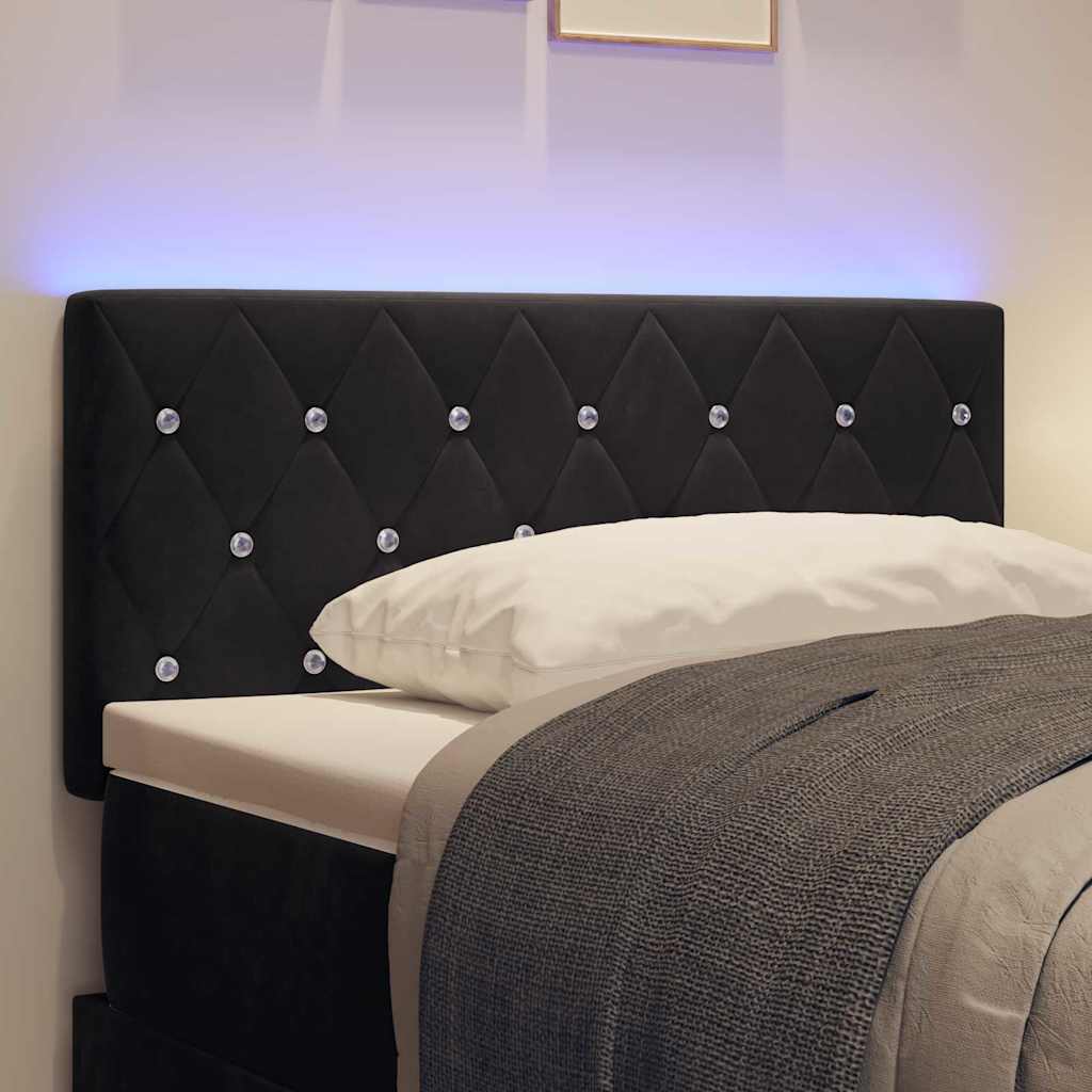 vidaXL LED Kopfteil mit LED-Lichtleisten Schwarz 100 cm Polyester