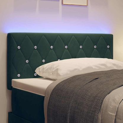 vidaXL LED Kopfteil mit LED-Lichtleisten Dunkelgrün 100 cm Polyester