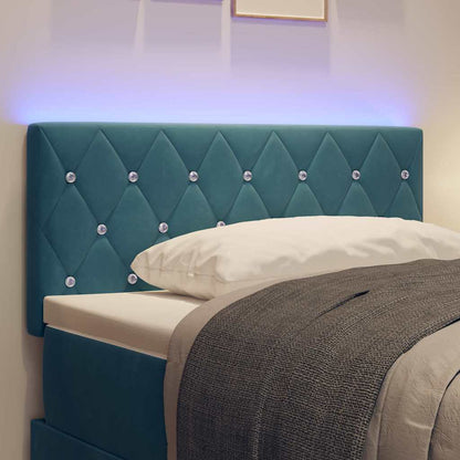 vidaXL LED Kopfteil mit LED-Lichtleisten Dunkelblau 100 cm Polyester