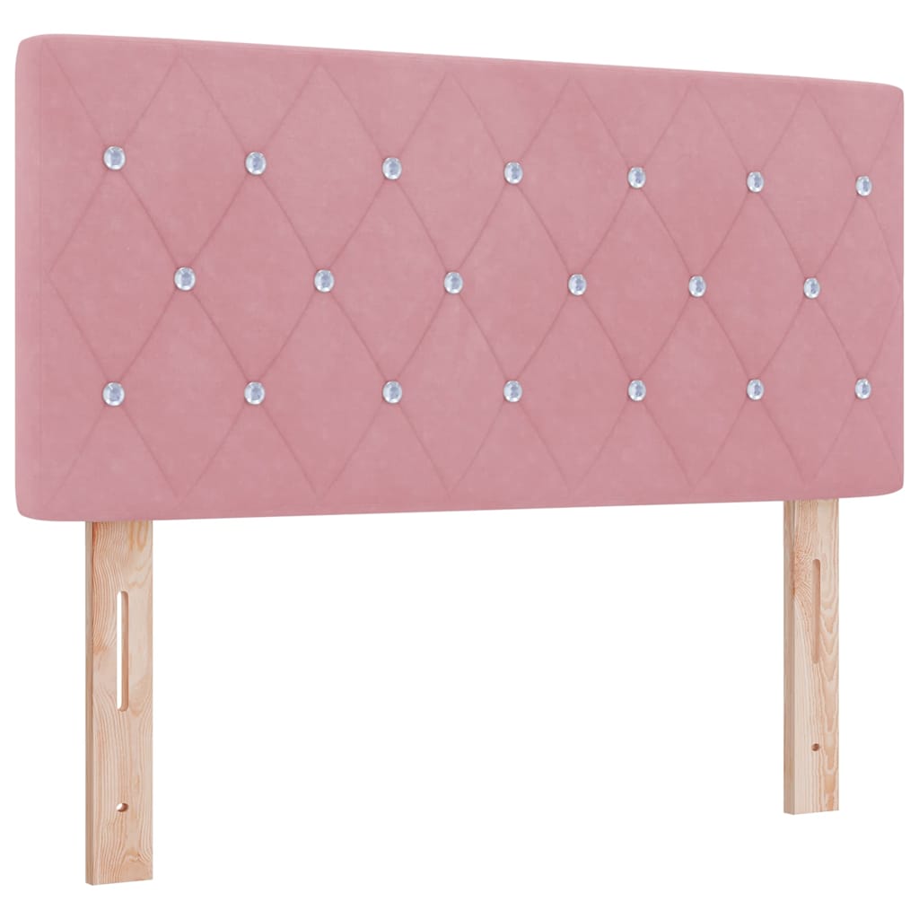 vidaXL LED Kopfteil mit LED-Lichtleisten Rosa 100 cm Polyester
