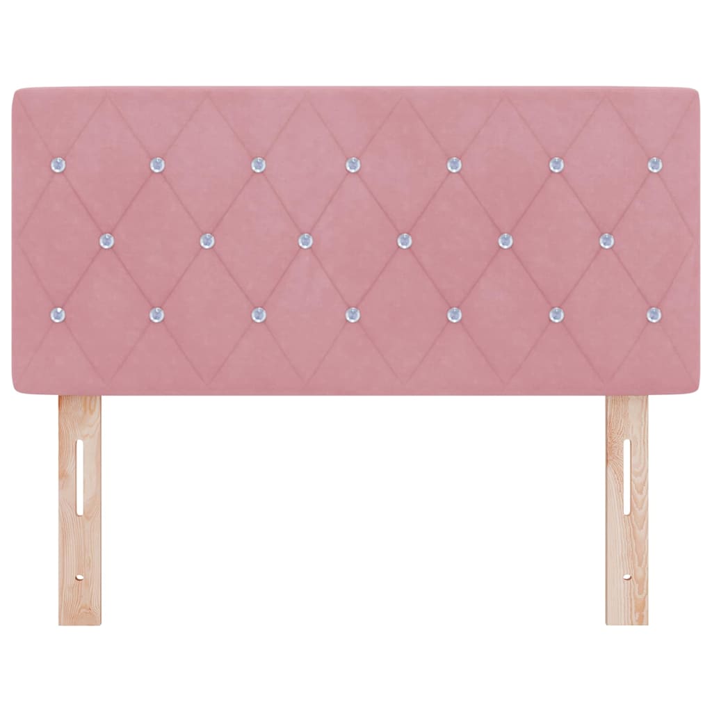 vidaXL LED Kopfteil mit LED-Lichtleisten Rosa 100 cm Polyester