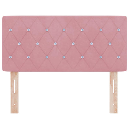 vidaXL LED Kopfteil mit LED-Lichtleisten Rosa 100 cm Polyester