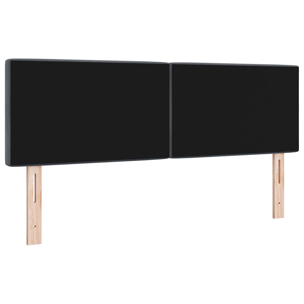 vidaXL LED Kopfteil mit LED-Lichtleisten Dunkelgrau 144 cm Polyester