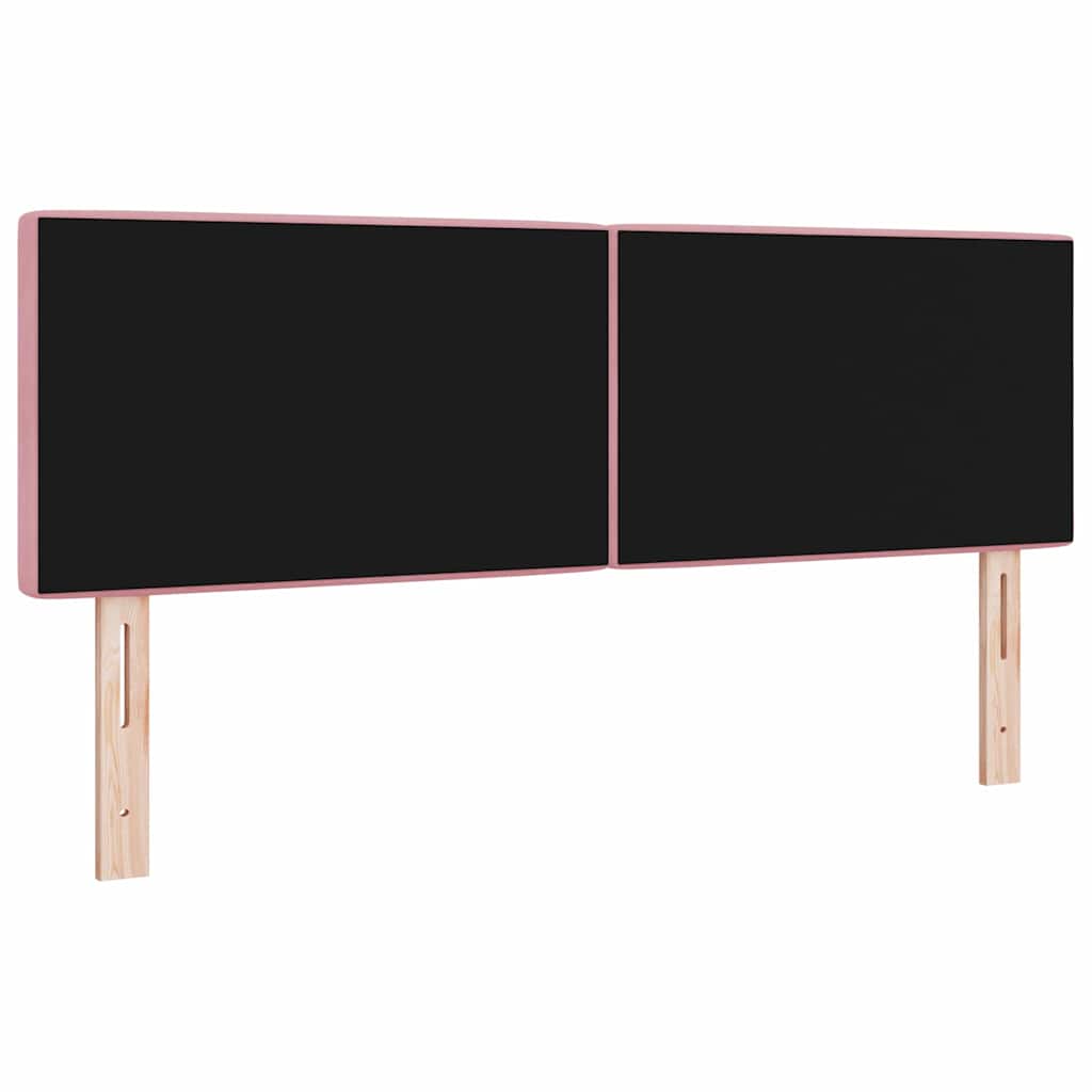 vidaXL LED Kopfteil mit LED-Lichtleisten Rosa 144 cm Polyester