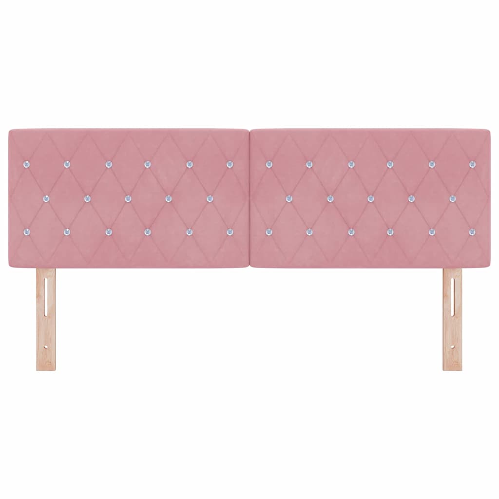 vidaXL LED Kopfteil mit LED-Lichtleisten Rosa 144 cm Polyester