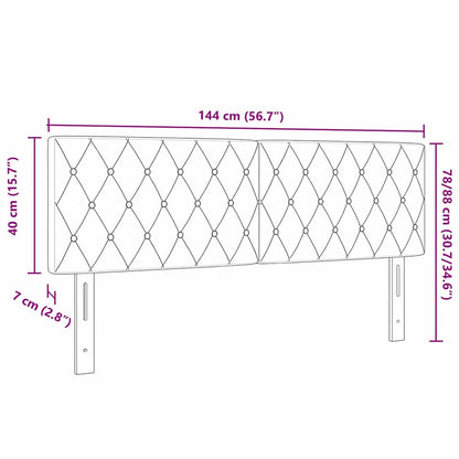 vidaXL LED Kopfteil mit LED-Lichtleisten Rosa 144 cm Polyester