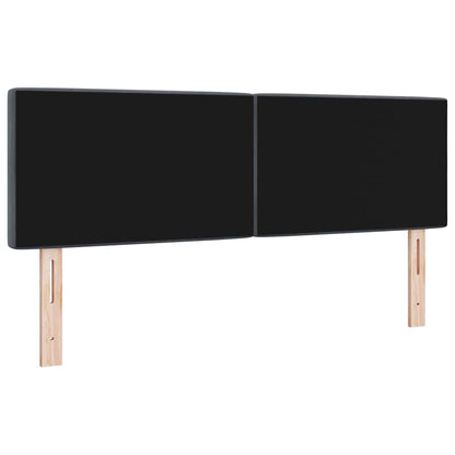 vidaXL LED Kopfteil mit LED-Lichtleisten Dunkelgrau 160 cm Polyester