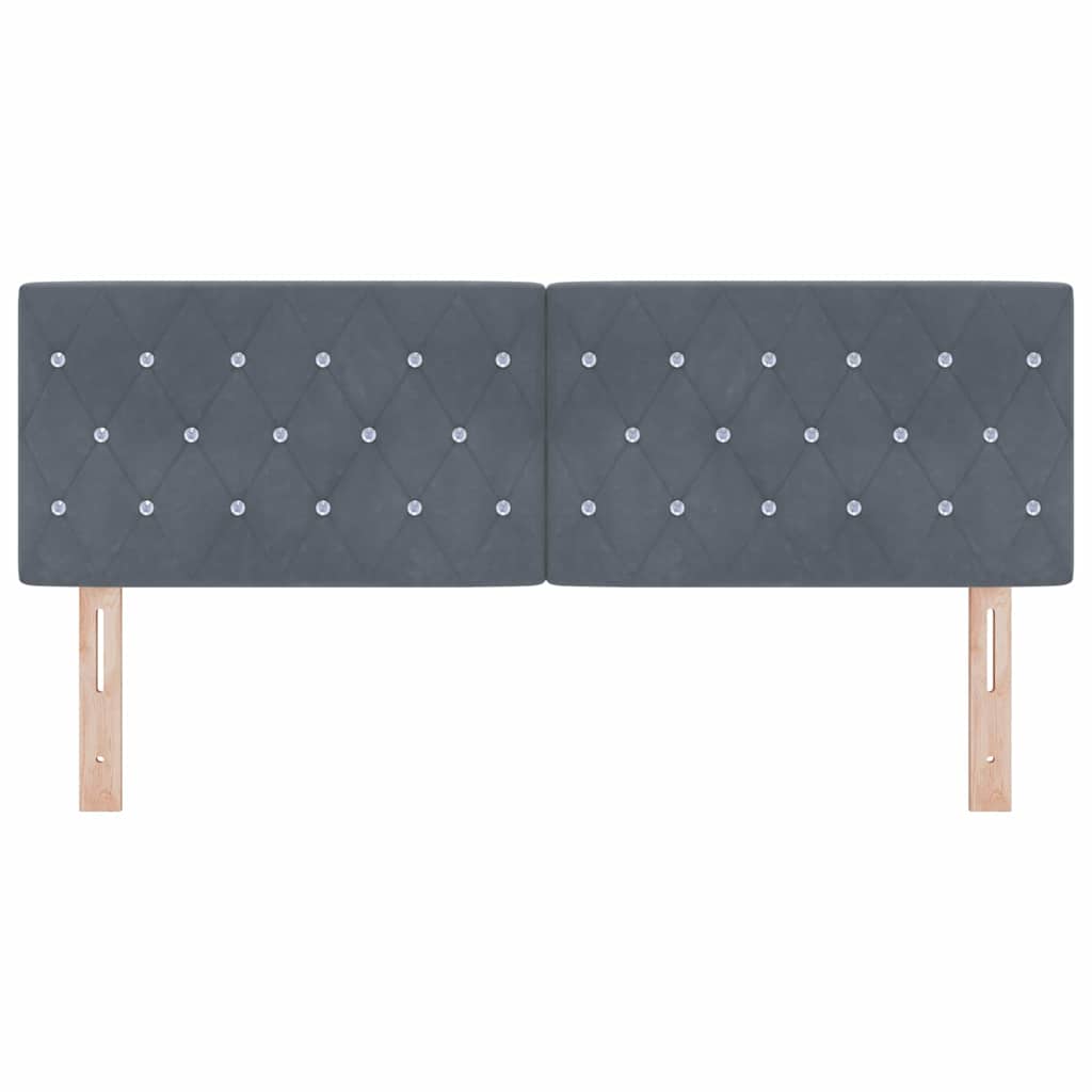 vidaXL LED Kopfteil mit LED-Lichtleisten Dunkelgrau 160 cm Polyester