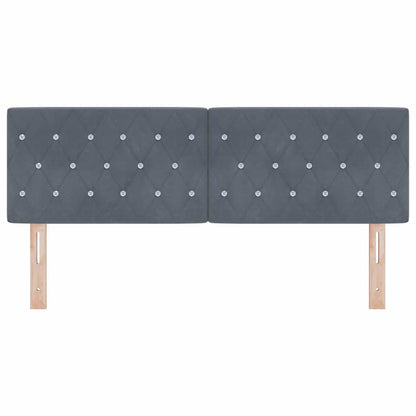 vidaXL LED Kopfteil mit LED-Lichtleisten Dunkelgrau 160 cm Polyester