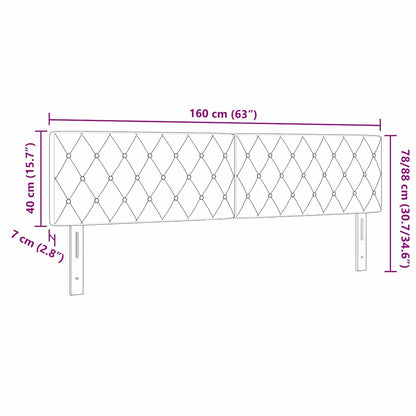 vidaXL LED Kopfteil mit LED-Lichtleisten Schwarz 160 cm Polyester