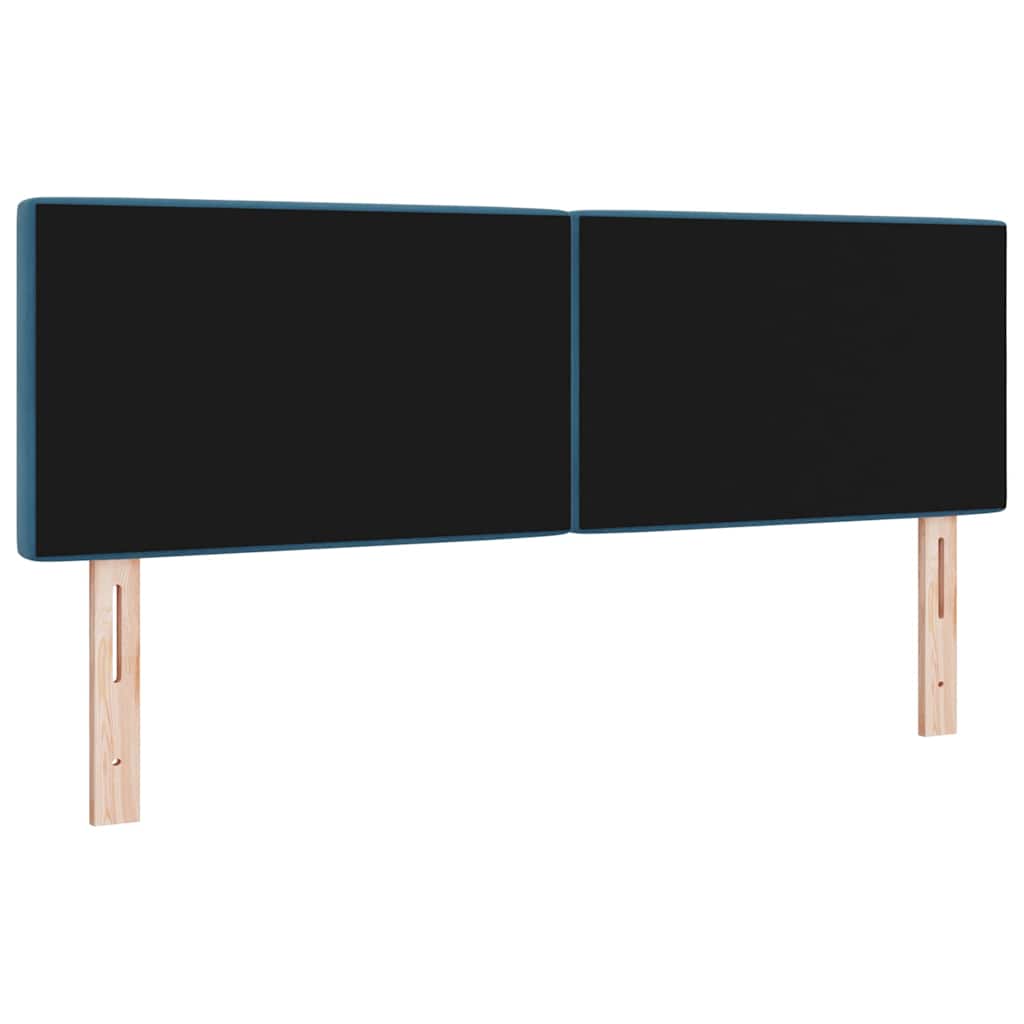 vidaXL LED Kopfteil mit LED-Lichtleisten Dunkelblau 160 cm Polyester