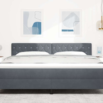 vidaXL LED Kopfteil mit LED-Lichtleisten Dunkelgrau 180 cm Polyester