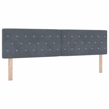 vidaXL LED Kopfteil mit LED-Lichtleisten Dunkelgrau 180 cm Polyester