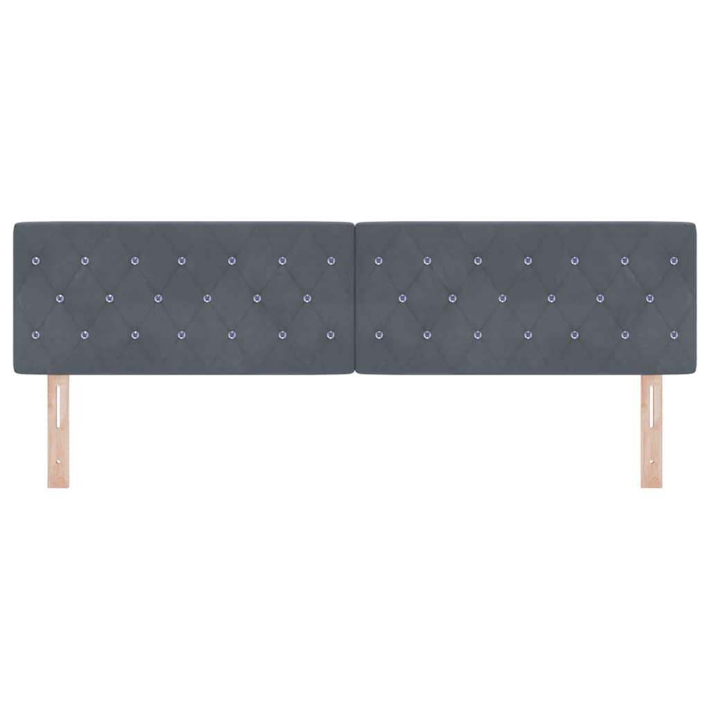 vidaXL LED Kopfteil mit LED-Lichtleisten Dunkelgrau 180 cm Polyester